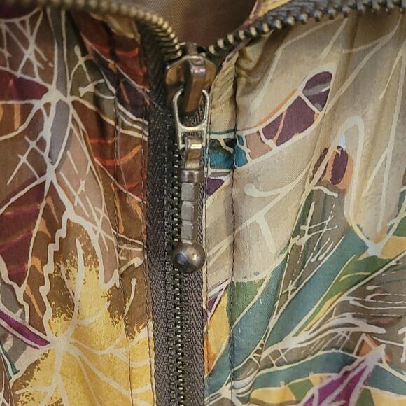 EVR Vintage Women's 100% Silk Bomber Jacket Full Zip Pockets Size Medium - Picture 6 of 15